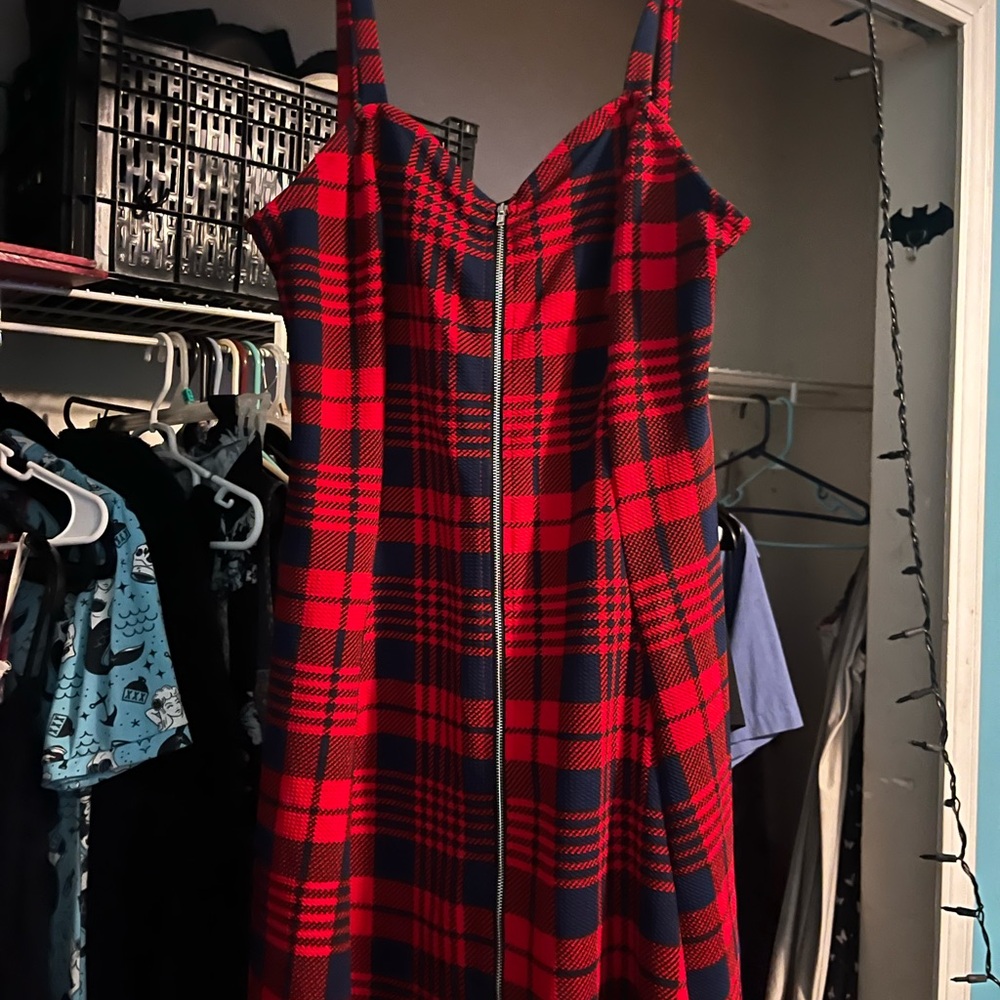 Plaid Red and Black Women's Dress